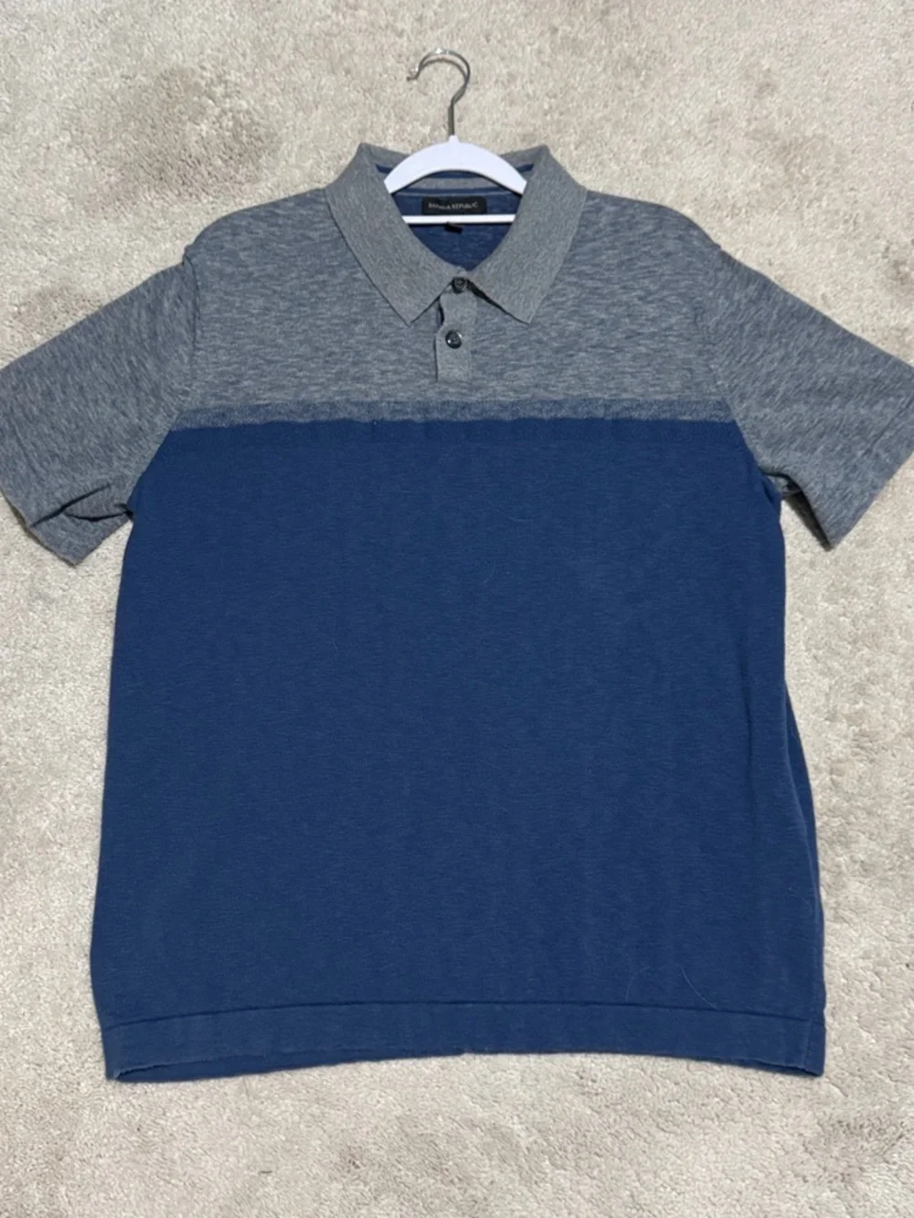 Banana Republic Two-Tone Blue and Gray Polo